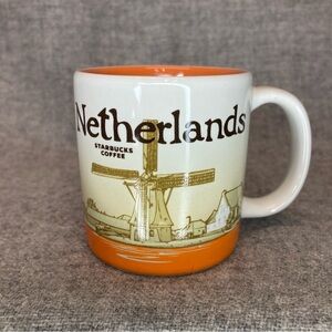 Starbucks Icon Series Mug Netherlands Espresso 3oz Demitasse Orange Windmill EUC